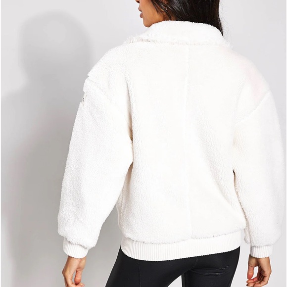 Alo Sherpa Varsity Jacket - Ivory size Small - Picture 7 of 7